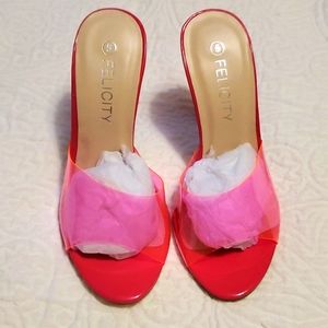 Felicity Neon Pink heels. Size 5. NWT.